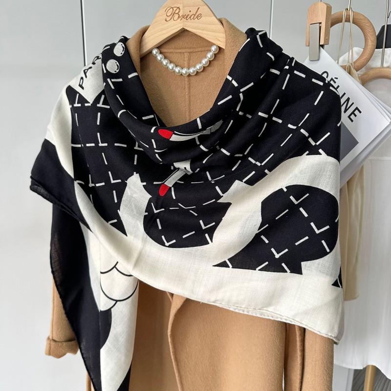 Womens Silk Cashmere Wool Scarf Winter Warm Square Shawl Fashion Luxury