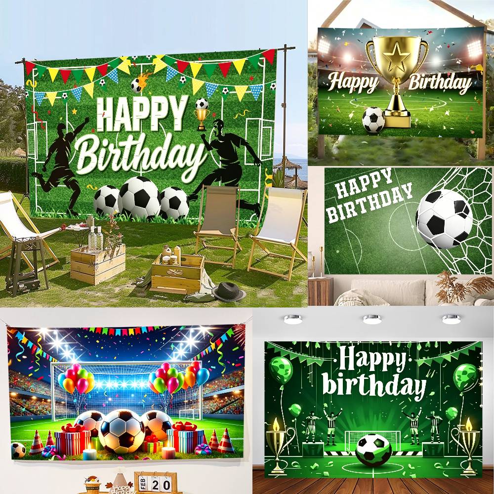 Football Boy Birthday Party Decorations Backdrop Photography Background Photo Studio Props Banner