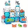 Magnetic Building Blocks for Children, Ocean Animal Scene, Creative Play, Children's Learning Birthday Gift