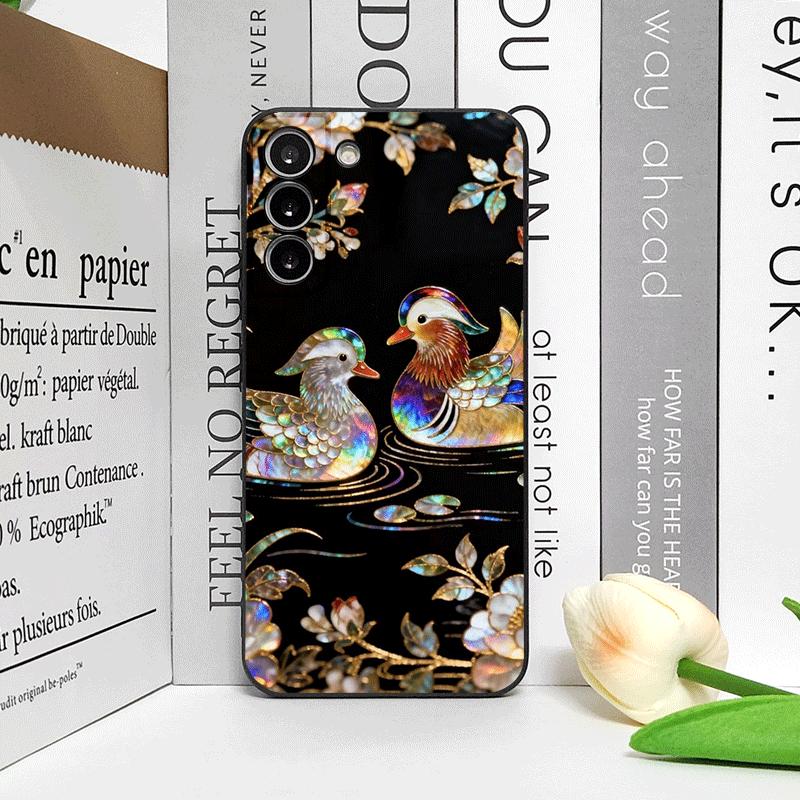 Chinese Style Cartoon Animal Marble Texture Phone Case for Samsung Galaxy S26 S25 S24+ S23 Ultra S22 Plus S20 S21 FE Soft Cover