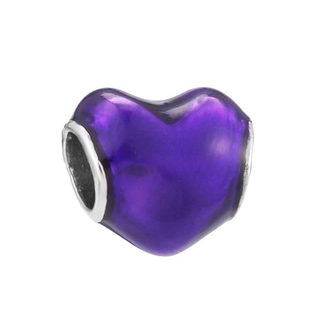 4pcs Sale Romantic Style Enamel Love Heart Charms Beads Fit Original Bracelets Necklaces For Women Girlfriend Jewelry Making