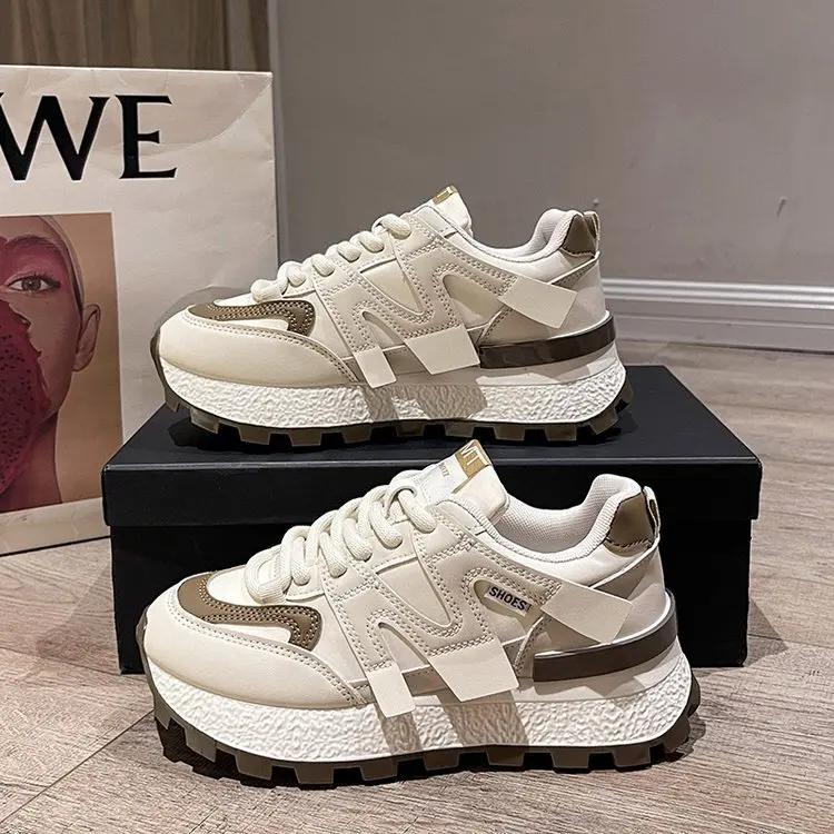 

Модная женская обувь 2024 Осень Новые винтажные кроссовки на платформе Универсальная цветная уличная повседневная обувь Zapatillas Mujer 35