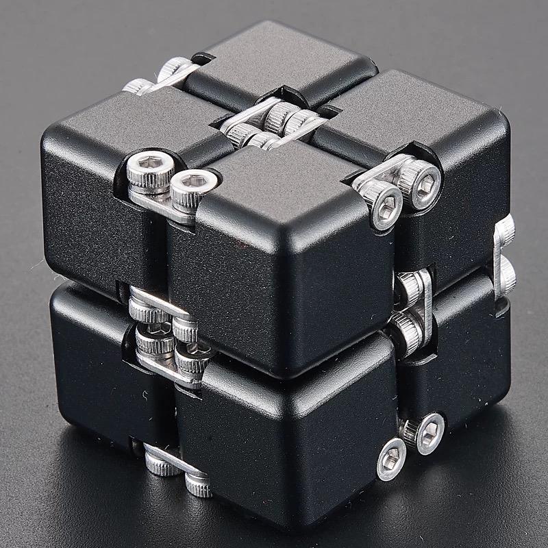 Edc German Cube Premium Aluminum Alloy Fidget Toy Pocket-Sized Infinity Flip Cube Gadget Stress Anxiety Relief For Adults Kids