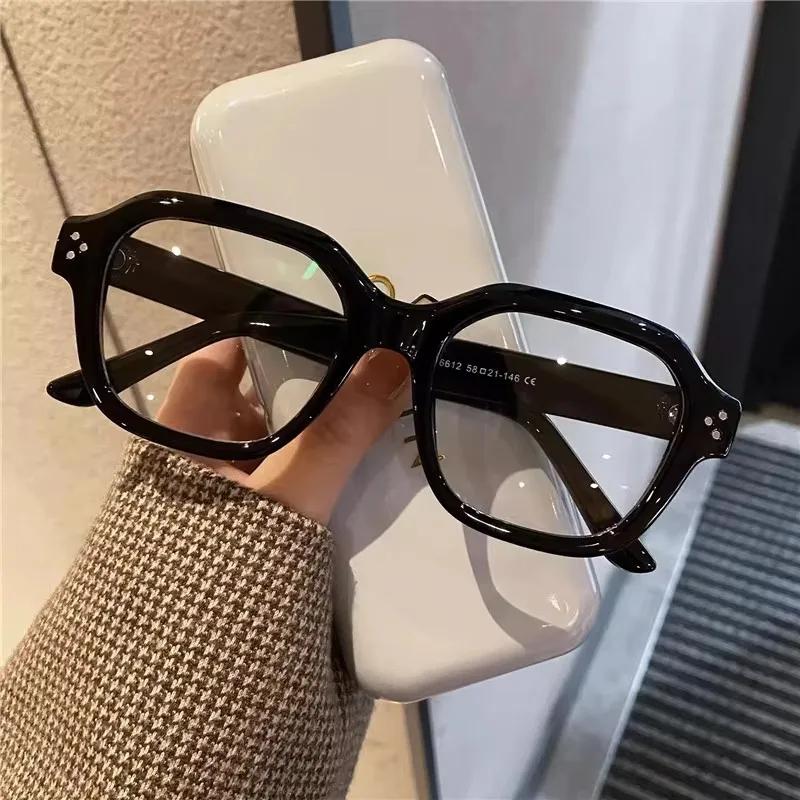 Retro Square Frame Eyeglass Women Leopard Computer Reading Glasses Clear Blue Light Blocking Eyewears Vintage Decorative Goggles