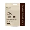 Individually packaged dental floss sticks, 100 pieces per pack.