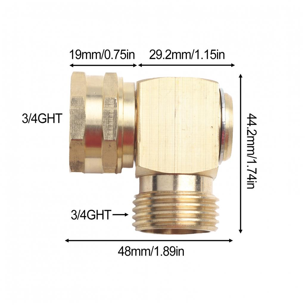 Connector Degree Solid Brass Construction Easy Installation