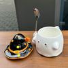 Cute Ghost Mug with Lid for Boys Ceramic Water Cup for Girls Practical Creative Cup for Teachers' Day Birthday Gift