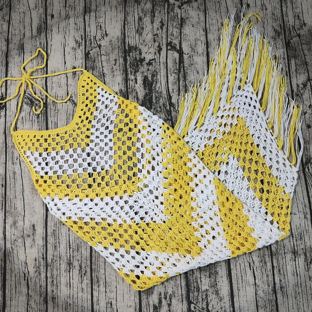 Handmade Crochet Beach Wedding Dress & Swimsuit Cover-up