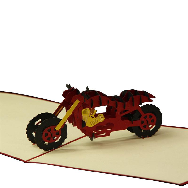 3D Motorcycle Wedding Greeting Cards Birthday Christmas Greeting Card Wedding Invitation 1PCS