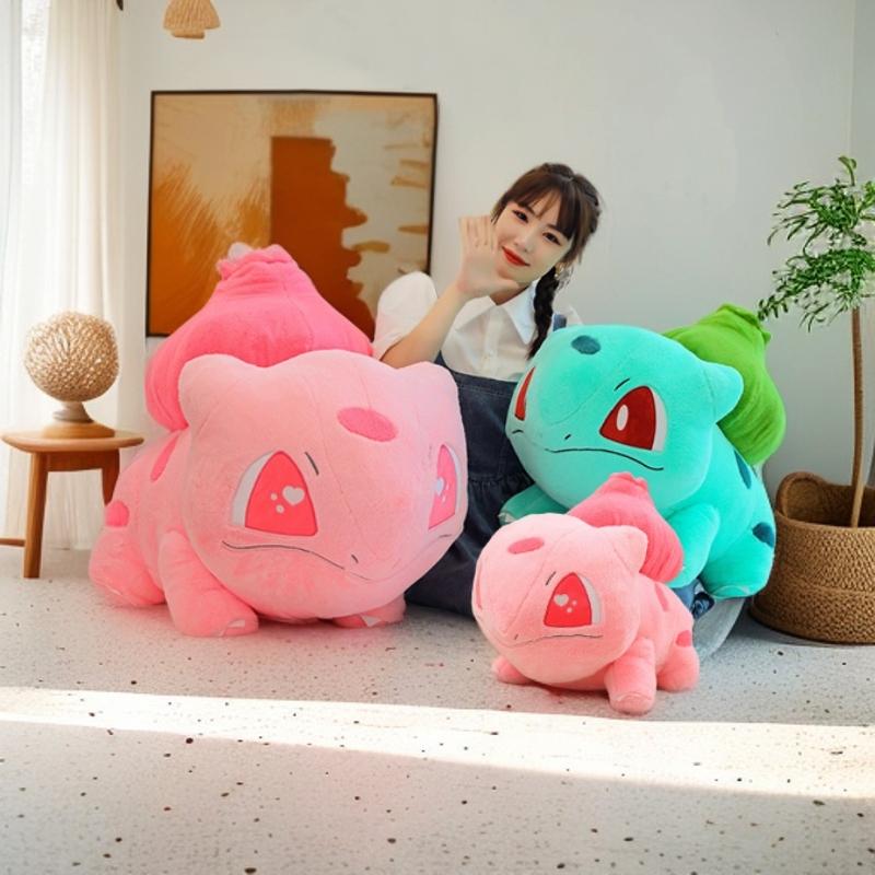 30-60Cm Pink Bulbasaur Pokémon Plush Toys Soft Cartoon Anime Green Bulbasaur Stuffed Pillow Girls Boys Room Decor Birthday Gifts