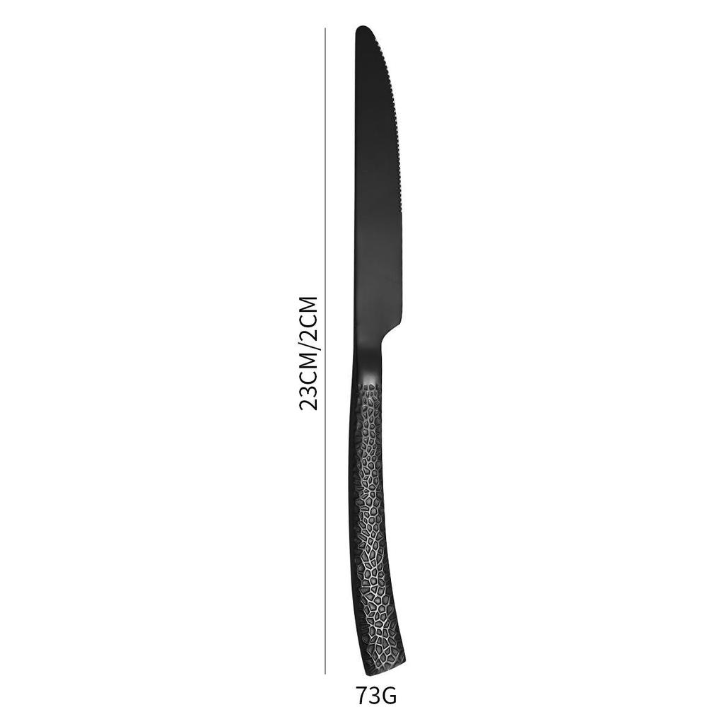 6-Piece Cross-Handle Snake Pattern Titanium-Plated Stainless Steel Cutlery Set (Knife, Fork, and Spoon)