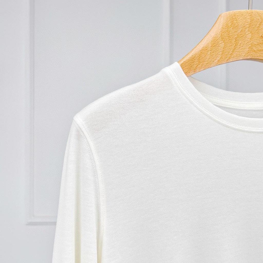 [UpperClass Series] Women's Tencel Wool Round Neck Long Sleeve Top