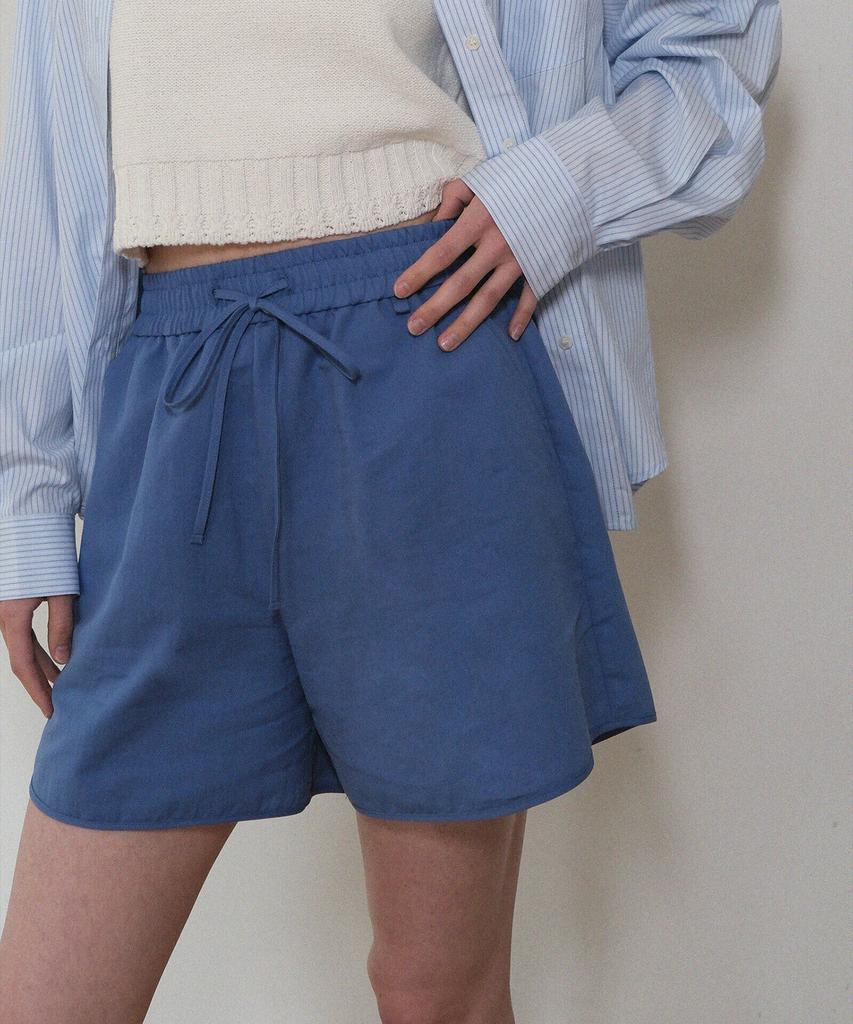 Moui Banding Ribbed Shorts (Blue)
