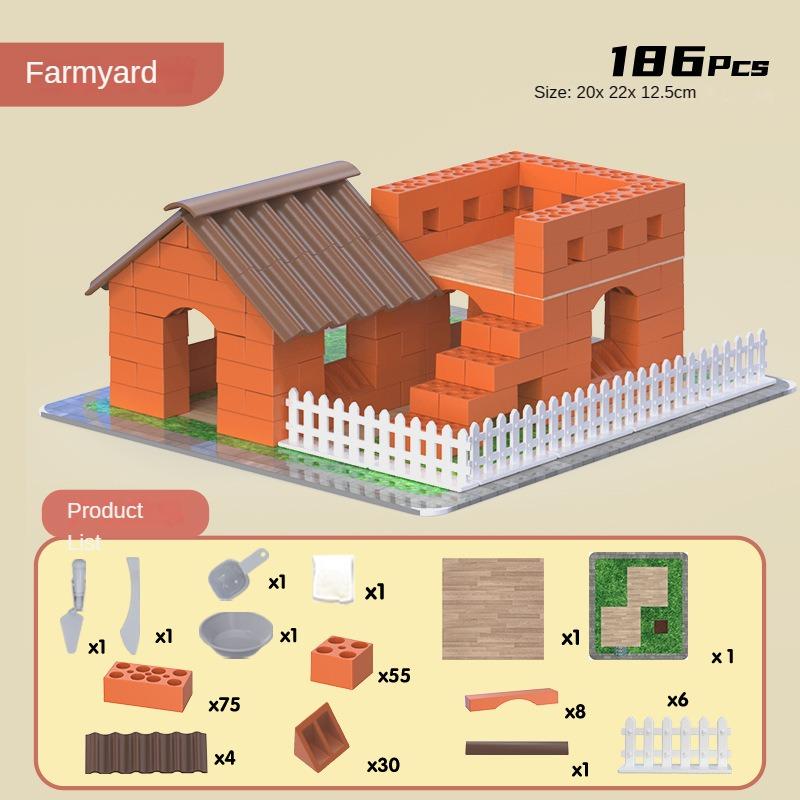 

Ceative DIY детские игрушки, набор моделей строительных блоков, имитация глиняного кирпича и плитки, дома, сборка, игрушка, подарок на день рождения для детей и взрослых