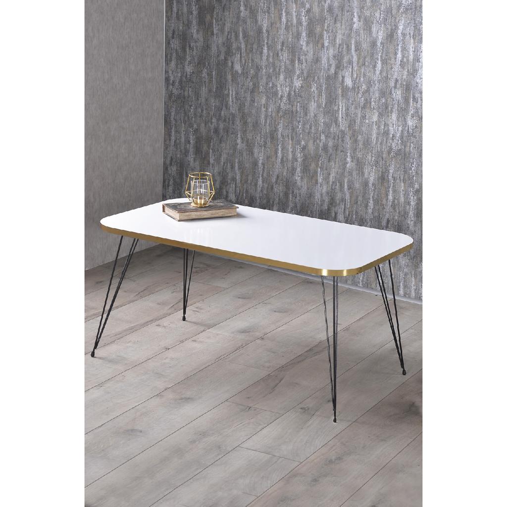 Coffee Table Kr Black Wire Legs Gold Cream