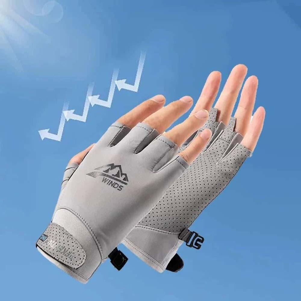 1 Pair Breathable Fitness Gloves Anti-lost Half-finger Mittens Cycling Gloves  Outdoor