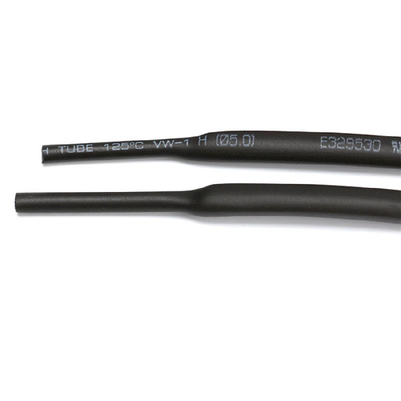 1/8" 3Mm Id Black Solid Polyolefin Thin Wall Cross-Linked Heat Shrink Tubing