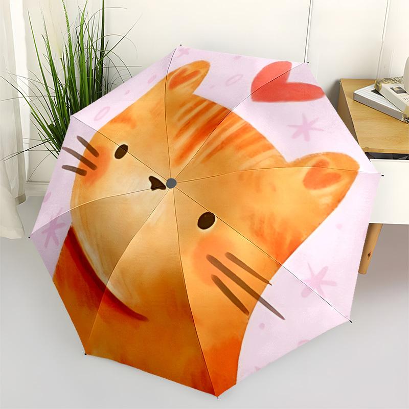 

1pc Cat Love Automatic Opening/Closing Folding Umbrella with 8 Ribs,Portable Sunshade Umbrella Birthday and Holiday gifts yy251231134