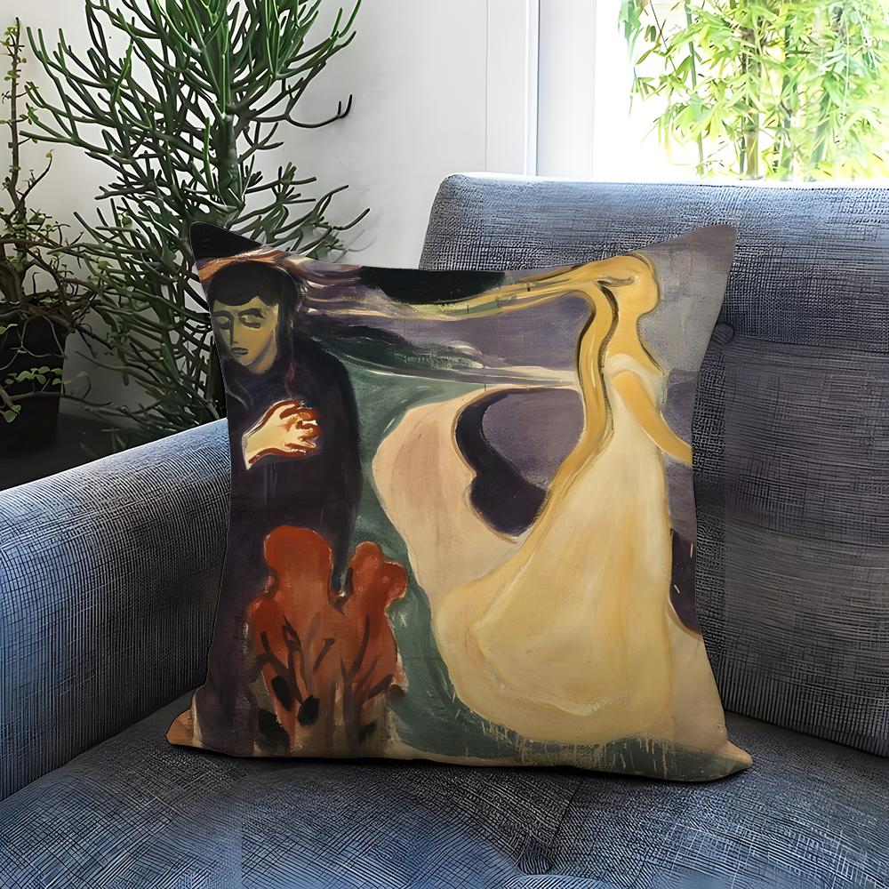 Stylish Eedvard Munchied Cushion Cover Comfortable Reversible Pillow Cover Ideal for Car Sofa Bedroom  Beyond