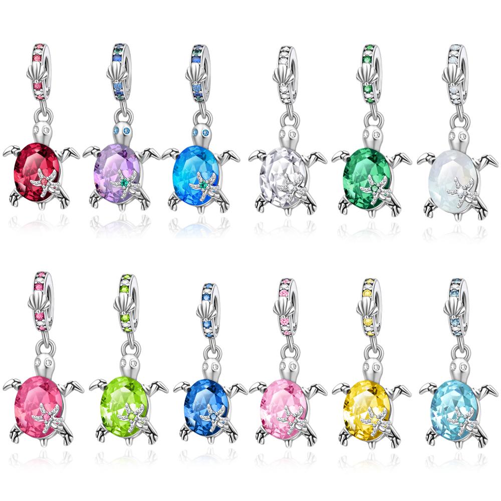 Authentic copper Murano Glass Sea Turtle Dangle Charm Compatible With Authentic Bracelets Niche Fashion Couple Commemorative Gifts