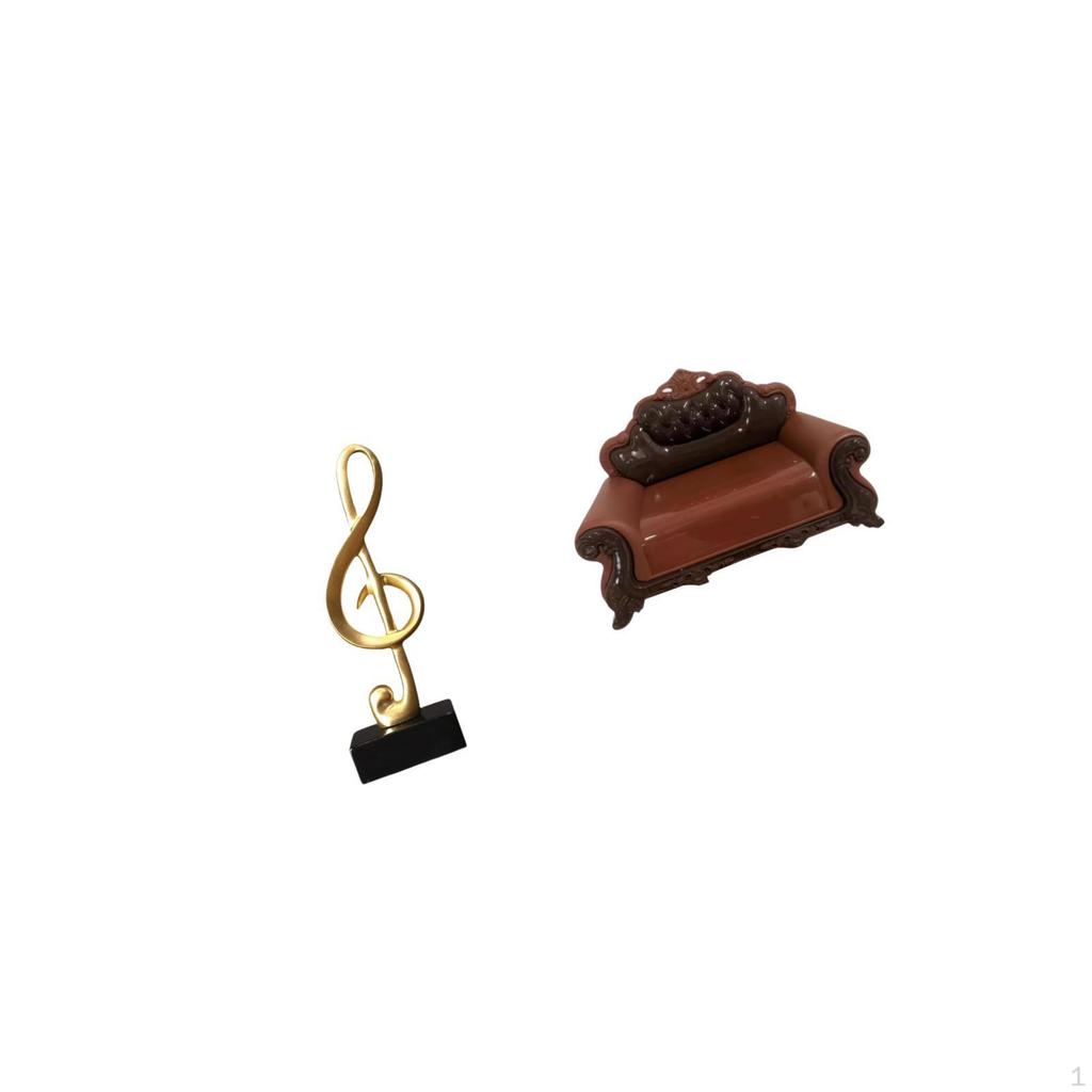 Resin Music Note Sculpture Figurine Creative Tabletop Ornament Centerpiece for Desk Fireplace