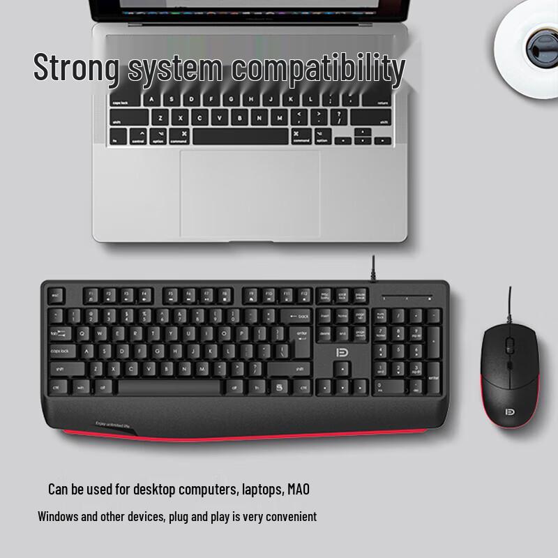 Fude Ergonomic Wired Keyboard and Mouse Set