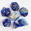 Mixed Color Glitter Dnd Dice Polyhedron Dice Set 7-Piece D4 D6 D8 D10 D10% D12 D20 For Rpg Role Playing Game Math Teaching