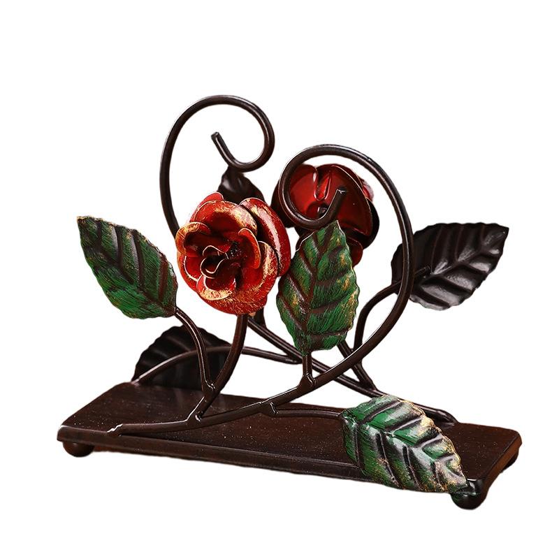 Creativity Iron Tissue Holder Countertop Napkin Storage Tissue Paper Storage Rack for Kitchen Coffee Shop Hotel
