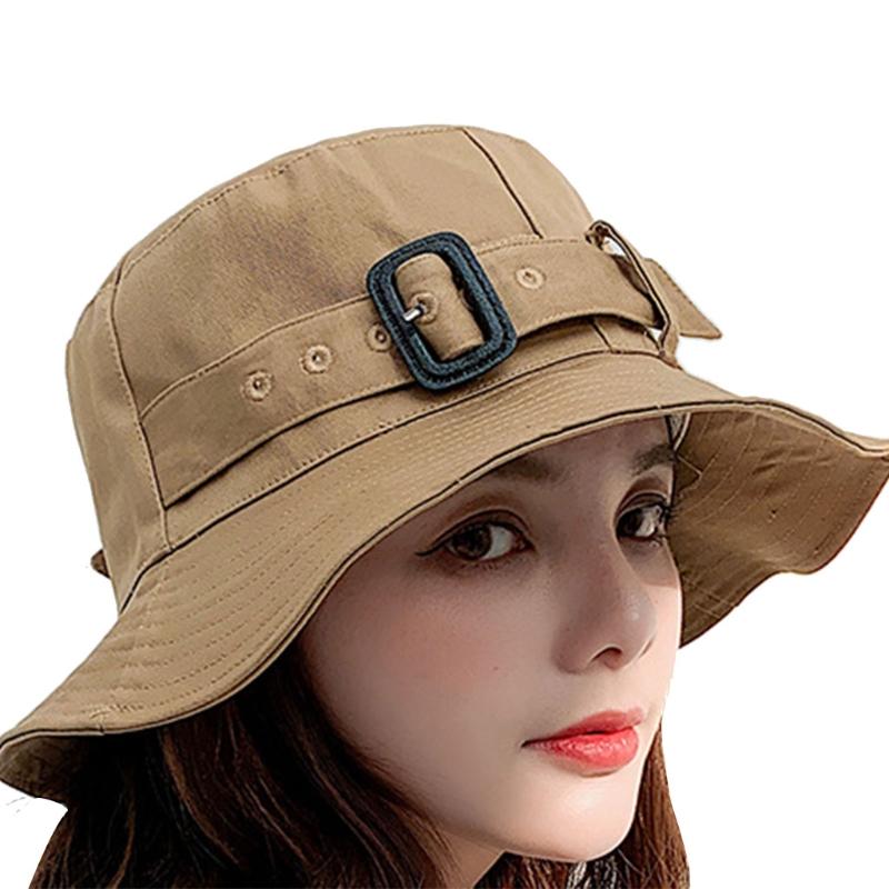 Korean Women Summer Solid Color Bucket 