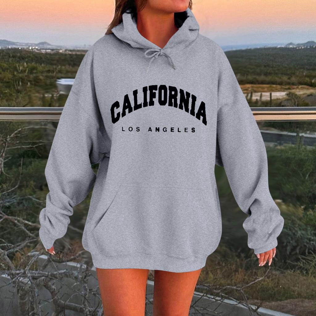 Women's Casual Hooded Long-sleeved Printed Letter Baseball Jacket Plus Velvet And Thick Warm Sweatshirt