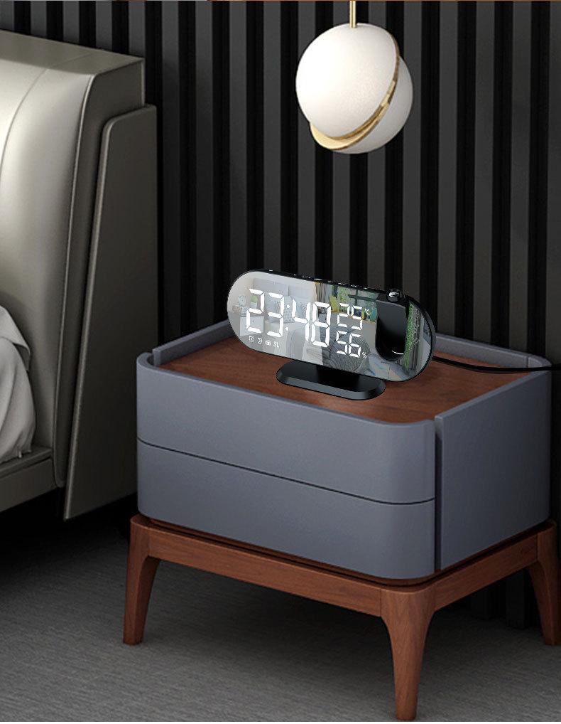 2022 LED Projection Alarm Clock with Temperature, Humidity Display, and Automatic Light Sensor