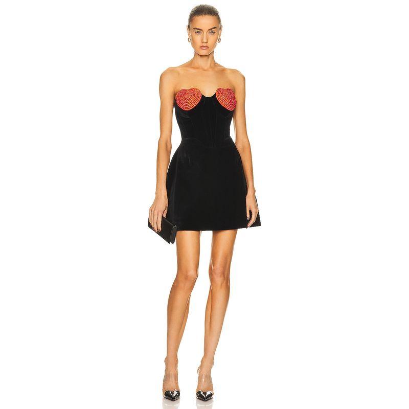 

Ретро Платье на присосках Солнечный Черный Новогодняя Вечеринка Бархатная Повязка на Грудь Black(Tight Waist Slim Looking) XS