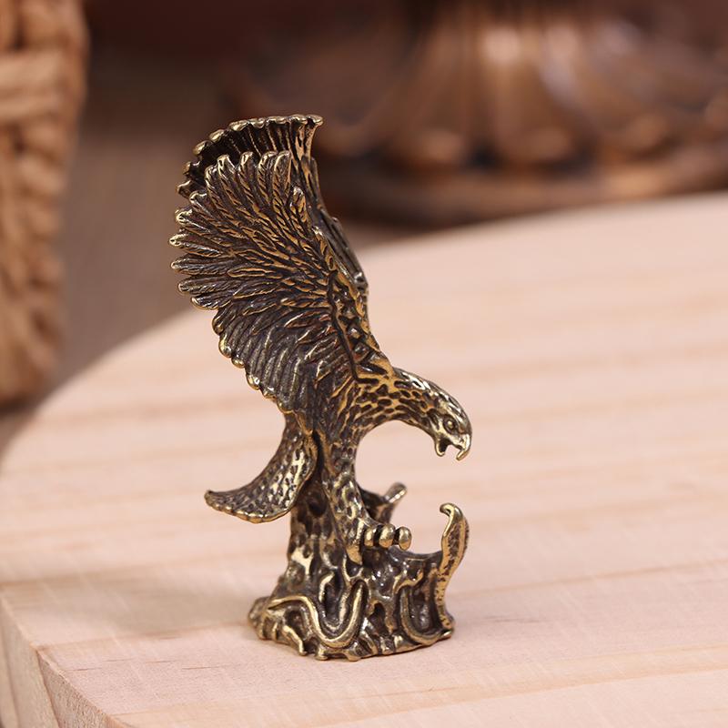 Eagle Ornament Pure Brass Tabletop Exhibition Eagle Small Bronze Ornament Car Decoration Ornament