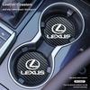 For Lexus IS250 LS460 RC200 LM300 RX450 LX NX350h LC UX CT RZ450e  2Pcs Car Leather Coaster Anti-skid Water Cup Mat Cushion AFG1