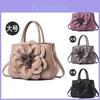 Bolsa Elegante Grande de PU Transfronteiriça 2024 Bolsa Tote Feminina da Moda em Preto e Roxo