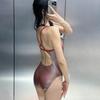 Bañador de una pieza con tirantes simple bañador profesional para entrenamiento bañador de una sola capa brillante