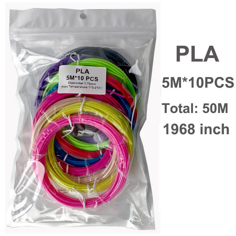 PLA 3D Printing Pen Filament: 1.75mm, 2m/3m/5m/10m Lengths, 40 Colors Available
