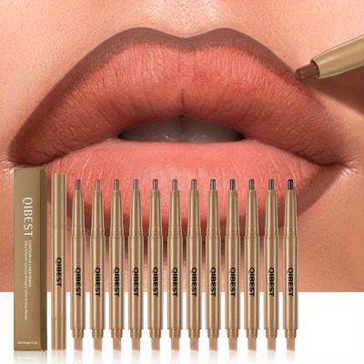 2-in-1 doppelseitiger Lipliner-Stift zum Drehen, wasserfest, langanhaltend, samtig-matter Lippenstift, wischfest, feuchtigkeitsspendend
