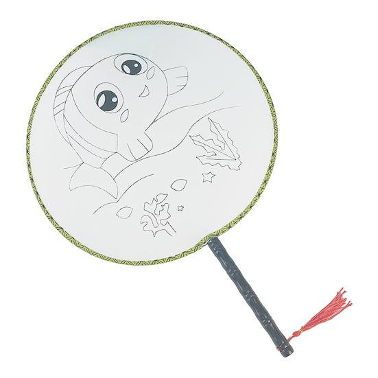 DIY Malířský Kulatý Vějíř s Dřevěnou Rukojetí Ručně vyráběný Dekorativní Vějíř Čínský Styl Nedokončený Ruční Vějíř Řemesla Dekorace