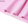 ZANZEA Women Casual V-Neck 3/4 Sleeve Loose Stripe Blouse