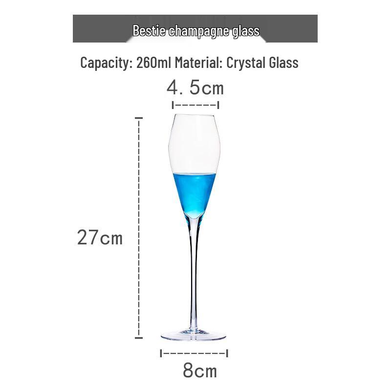 LISM Handmade Crystal Champagne Flutes, Set of 2