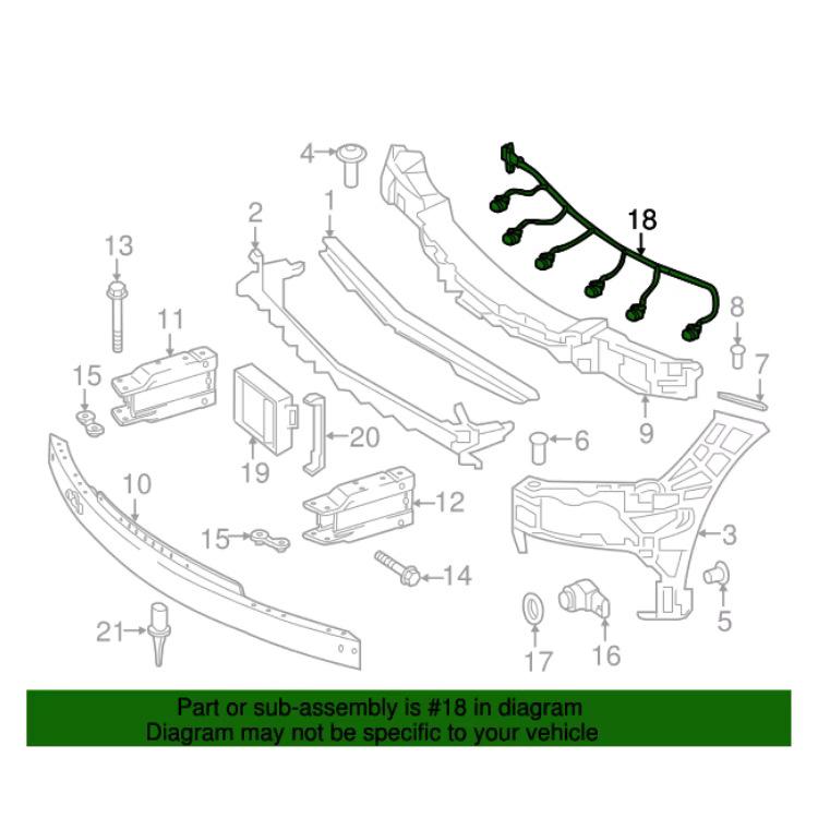 CLS W218 Front Parking Sensor Wiring Harness for Mercedes-Benz (2015-2018)