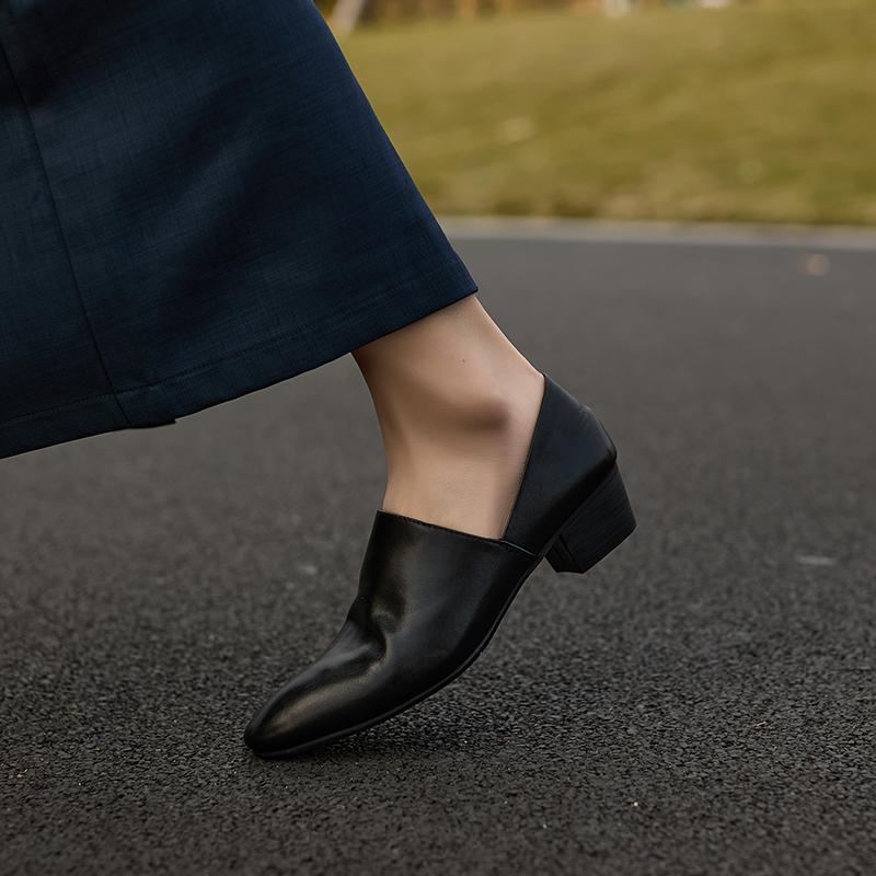 Fashion 2025 Spring Summer Arrive Dress Office Shoes Women Pumps Genuine Leather Shoes Square Toe High Heels Single Shoes Heels Women
