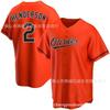 Baltimore Orioles 2 Henderson Arancione Ricamato Maglia da Baseball Unisex Abbigliamento Sportivo per Fan