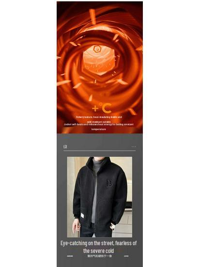 2026 Férfi Báránygyapjú Pamut Dzseki - Megvastagított Bársony Kabát Őszre/Télre Alkalmi Viselet