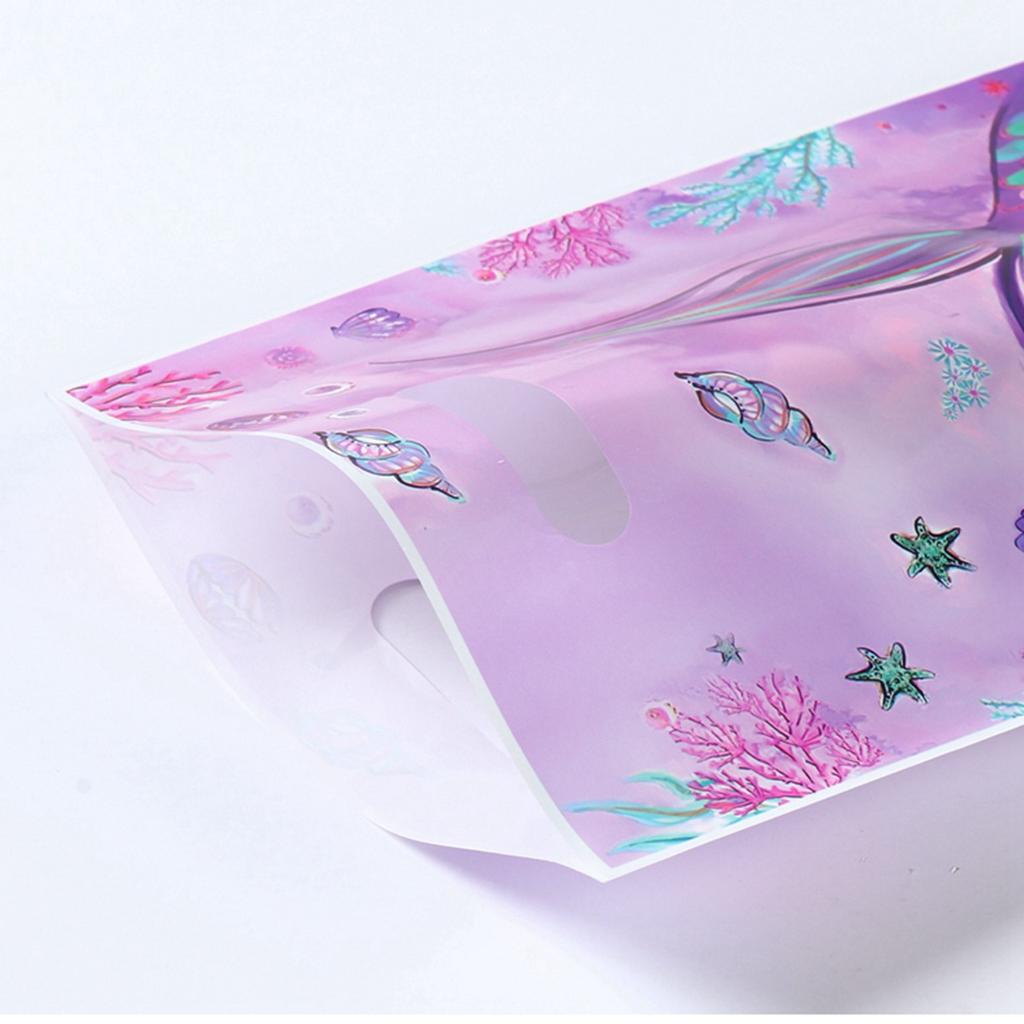 Mermaid Party Plastic Goodie Bags Mermaid Tail Candy Gift Bags For Mermaid Birthday Under The Sea Party Decor Baby Shower Favor