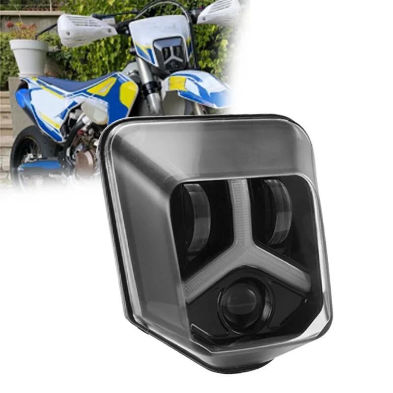 

Светодиодная фара для мотоцикла двойного назначения Off Road, передняя фара HI lo Beam, маска для Husqvarna 125 250 300 350 450 501 701 TE FE TC TX FC 1pcs headlight