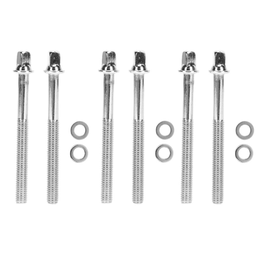 6PCS Metal Material Drum Tension Rods Silver Percussion Replacement Screws For Jazz Drum Kit