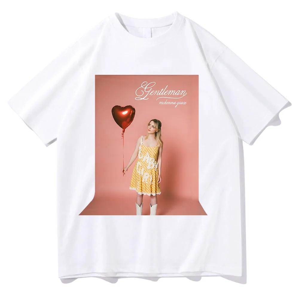 Mckenna Grace Gentemen Song Cotton T-Shirts Crewneck Short Sleeve Men/Women Casual Tees Love Heart Balloon Print Cute Tshirts