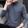 Men Fall Winter Bottoming Top High Collar Neck Protection Long Sleeves Stretchy Warm Pure Color Pullover